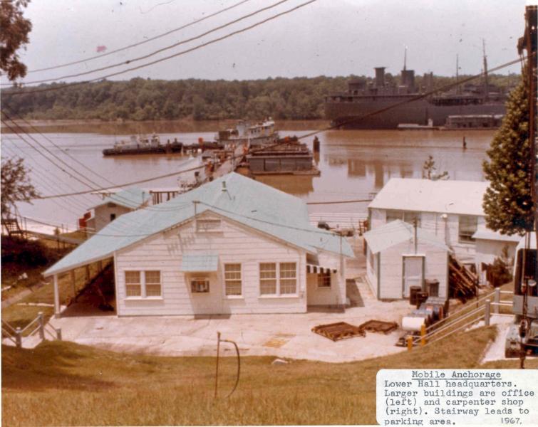 Mobile Reserve Fleet headquarters buildings, 1967.