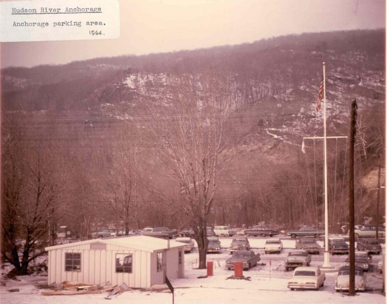 Hudson River Reserve Fleet parking area, 1964.