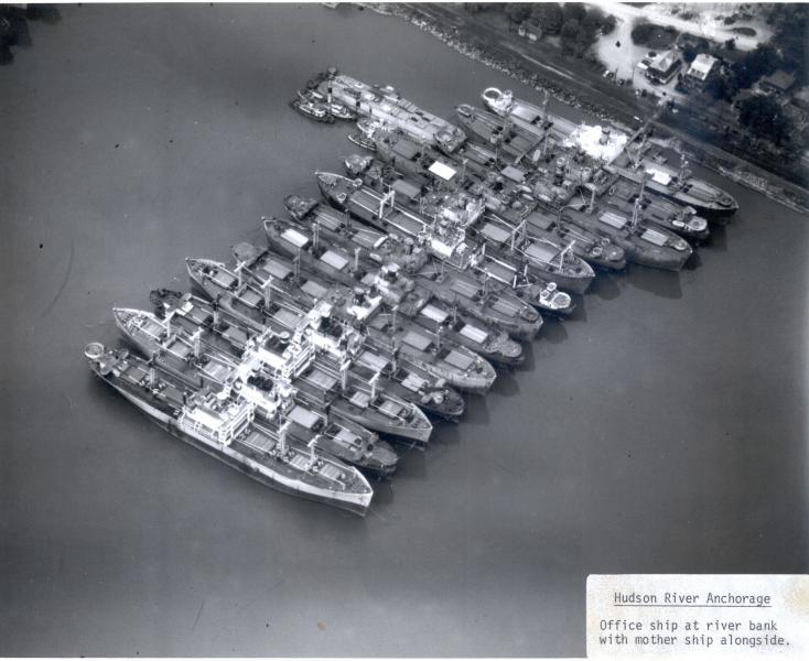 Hudson River Reserve Fleet office ship. Date unknown.