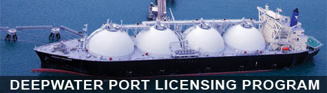 A processing vessel in the ocean.