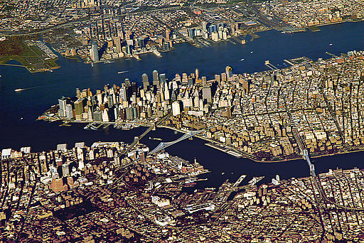 Downtown Manhattan From Aeroplane